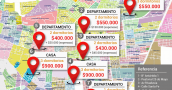 El mapa de los precios de los alquileres en la ciudad de La Rioja en abril