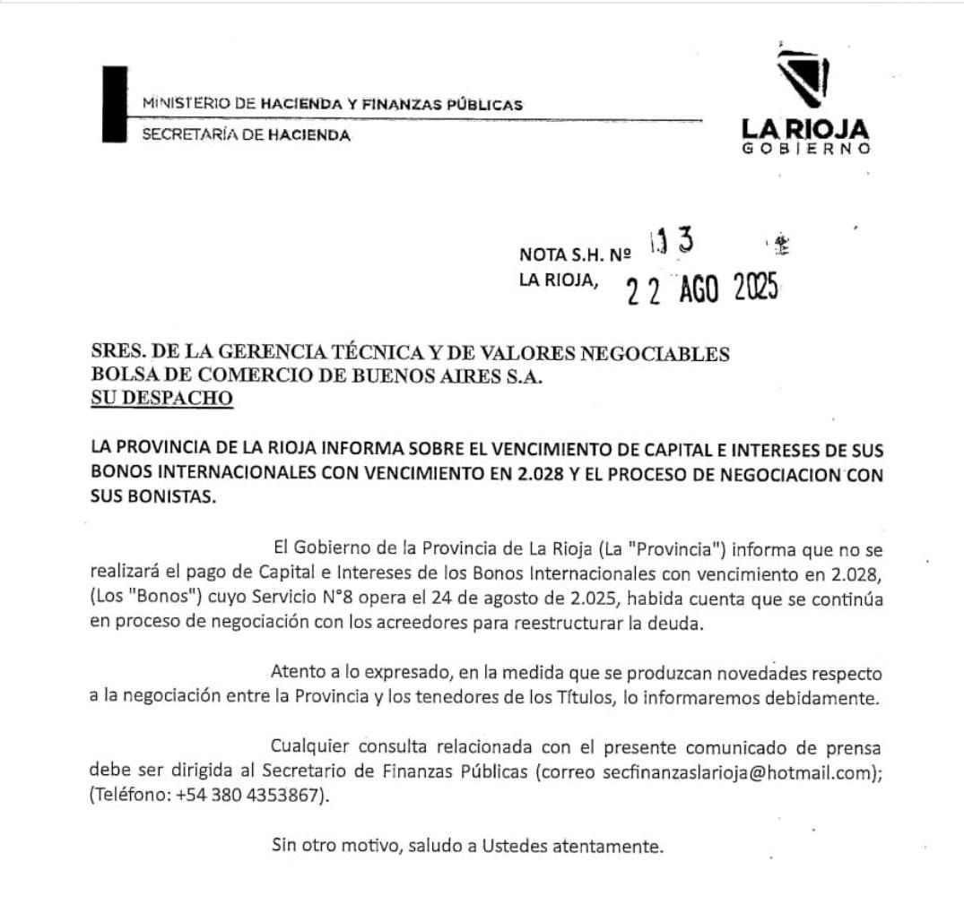 ¿Qué está pasando con la deuda externa riojana?